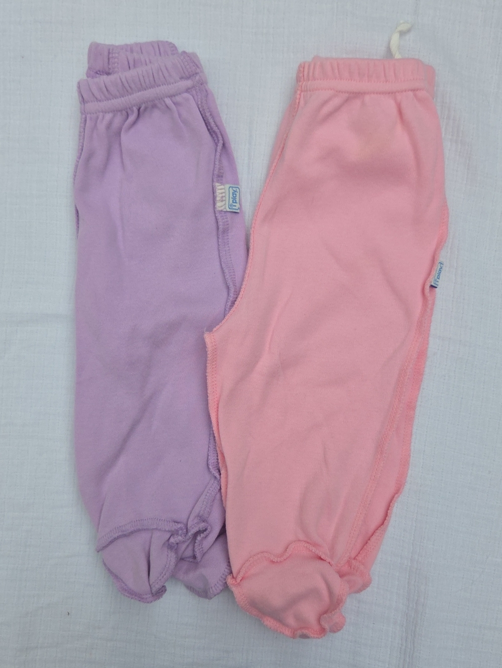 i play. Set Of 2 Pink/Lavender Newborn Elastic Waist Pants